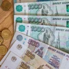 Đồng ruble của Nga tại thủ đô Moskva ngày 24/3/2022. (Ảnh: THX/TTXVN) 