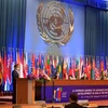 Phó Thủ tướng Vũ Đức Đam phát biểu tại Phiên thảo luận cấp cao Khóa họp lần thứ 78 Ủy ban Kinh tế và Xã hội Liên hợp quốc khu vực châu Á-Thái Bình Dương. (Ảnh: Ngọc Quang/TTXVN) 