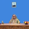 Thủ tướng Bangladesh Sheikh Hasina trong bài phát biểu ghi hình sẵn. (Ảnh: Đào Thanh Tùng/TTXVN) 