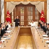 Toàn cảnh cuộc họp Bộ Chính trị Ban chấp hành Trung ương Đảng Lao động Triều Tiên khóa 8 tại Bình Nhưỡng, ngày 7/6/2022. (Ảnh: Yonhap/TTXVN) 