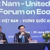 Chủ tịch Quốc hội Vương Đình Huệ dự Diễn đàn cấp cao Việt Nam-Vương quốc Anh về Kinh tế và Thương mại. (Nguồn: Doãn Tấn/TTXVN) 