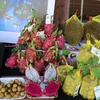 Hoa quả Việt Nam bày bán tại hội chợ xúc tiến thương mại hàng nông sản ở Australia. (Ảnh: Diệu Linh/Vietnam+) 