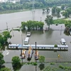 Cảnh ngập lụt tại tỉnh Liêu Ninh, Trung Quốc, ngày 4/8/2022. (Ảnh: AFP/TTXVN) 