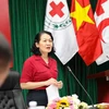 Chủ tịch Hội Chữ thập Đỏ Việt Nam Bùi Thị Hòa. (Ảnh: Thanh Tùng/TTXVN) 