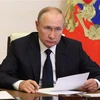 Tổng thống Nga Vladimir Putin phát biểu tại cuộc họp ở Moskva, ngày 24/8/2022. (Ảnh: AFP/TTXVN) 