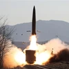Một vụ phóng thử tên lửa của Triều Tiên tại tỉnh Bắc Pyongan, ngày 14/1/2022. (Ảnh: AFP/TTXVN) 