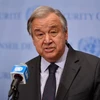 Tổng thư ký Liên hợp quốc Antonio Guterres phát biểu tại cuộc họp báo ở New York, Mỹ. (Ảnh: AFP/TTXVN) 