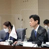 Bộ trưởng Yasutoshi Nishimura phát biểu tại cuộc họp. (Ảnh: Đào Thanh Tùng/TTXVN) 