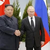 Nhà lãnh đạo Triều Tiên Kim Jong-un và Tổng thống Nga Putin. (Nguồn: AP) 