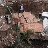 Một ngôi nhà đổ sập do động đất tại bang Colima, Mexico ngày 19/9/2022. (Ảnh: AFP/TTXVN) 