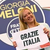 Lãnh đạo đảng Anh em Italy (FdI) Giorgia Meloni phát biểu tại Rome ngày 26/9/2022. (Ảnh: AFP/TTXVN) 