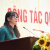Bà Thang Thị Hạnh, Vụ trưởng Vụ Tổ chức phi chính phủ, phát biểu tại hội nghị. (Nguồn: laodong.vn) 