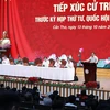 Thủ tướng Phạm Minh Chính phát biểu tại buổi tiếp xúc cử tri thành phố Cần Thơ. (Ảnh: Dương Giang/TTXVN) 
