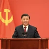Tổng Bí thư Ban Chấp hành Trung ương Đảng Cộng sản Trung Quốc khóa XX Tập Cận Bình phát biểu tại Đại lễ đường Nhân dân Bắc Kinh ngày 23/10/2022. (Ảnh: THX/TTXVN) 