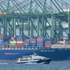 Tàu container tại cảng Pasir Panjang, Singapore. (Ảnh: AFP/TTXVN)