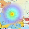Vị trí xảy ra trận động đất. (Nguồn: Hindustantimes) 