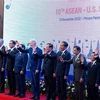 Các nhà lãnh đạo chụp ảnh chung tại Hội nghị Cấp cao Hiệp hội Các quốc gia Đông Nam Á (ASEAN) và Mỹ ở Phnom Penh, Campuchia ngày 12/11/2022. (Ảnh: AFP/TTXVN)