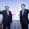 Thủ tướng Phạm Minh Chính gặp Thủ tướng Nhật Bản Kishida Fumio. (Ảnh: Dương Giang/TTXVN) 