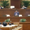 Bộ trưởng Bộ Kế hoạch và Đầu tư Nguyễn Chí Dũng phát biểu giải trình, làm rõ một số vấn đề đại biểu Quốc hội nêu. (Ảnh: Doãn Tấn/TTXVN) 