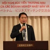 Tham tán Thương mại Việt Nam tại Nhật Bản Tạ Đức Minh phát biểu tại hội nghị. (Ảnh: Đào Thanh Tùng/TTXVN) 