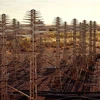 Những anten hình cây thông Giáng sinh đang được xây dựng ở Tây Australia ngày 5/12/2022. (Ảnh: AFP/TTXVN)