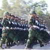 Các chiến sỹ Quân đội Nhân dân Lào. (Ảnh: TTXVN) 