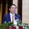 Ông Nguyễn Trọng Nghĩa, Bí thư Trung ương Đảng, Trưởng ban Tuyên giáo Trung ương, phát biểu tại hội thảo. (Ảnh: Phạm Kiên/TTXVN)