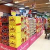 Hàng hóa bày bán tại siêu thị Co.op Mart Rạch Miễu, quận Phú Nhuận, Thành phố Hồ Chí Minh. (Ảnh: Hồng Đạt/TTXVN) 
