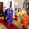 Thứ trưởng Ngoại giao Lê Thị Thu Hằng đón tiếp Hoàng Thái hậu Bhutan Gyalyum Dorji Wangmo Wangchuck. (Nguồn: Báo Quốc tế)