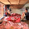 Phòng ở bán trú tại Trường Tiểu học và Trung học cơ sở Tà Xùa, tỉnh Sơn La được bổ sung thêm chăn ấm vào mùa Đông. (Ảnh: Hữu Quyết/TTXVN)