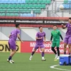 Các cầu thủ đội tuyển Việt Nam tập luyện. (Nguồn: AFP/TTXVN)