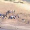 Hiện trường vụ va chạm giữa 2 máy bay trực thăng tại Gold Coast, Australia, ngày 2/1/2023. (Ảnh: CNN/TTXVN) 