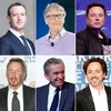 Các tỷ phú của thế giới (từ trái qua phải, từ trên xuống dưới): Warren Buffett, Mark Zuckerberg, Bill Gates, Elon Musk, Jeff Bezos, Steve Ballmer, Larry Ellison, Bernard Arnault, Sergey Brin, Larry Page. (Nguồn: Getty Images)