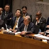 Tổng thư ký Liên hợp quốc Antonio Guterres (giữa) phát biểu tại cuộc họp ở New York, Mỹ, ngày 24/2/2023. (Ảnh: AFP/TTXVN) 