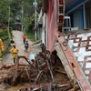 Ngôi nhà bị phá hủy lo lũ lụt và lở đất tại Sao Sebastiao, Sao Paulo, Brazil, ngày 22/2/2023. (Ảnh: THX/TTXVN)