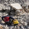 Cảnh đổ nát sau trận động đất tại Jindayris, tỉnh Aleppo, Syria. (Ảnh: AFP/TTXVN)