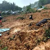 Hiện trường vụ lở đất ở làng Pangkalan, huyện Natuna, tỉnh Riau (Indonesia) ngày 9/3/2023. (Ảnh: THX/TTXVN)