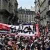 Biểu tình phản đối kế hoạch cải cách chế độ hưu trí của Chính phủ Pháp tại Bordeaux, ngày 23/3/2023. (Ảnh: AFP/TTXVN)