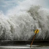 Sóng lớn xô vào bờ biển tại Malecon ở La Habana, Cuba, do ảnh hưởng của bão Ian ngày 28/9/2022. (Ảnh: AFP/TTXVN)