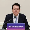 Tổng thống Hàn Quốc Yoon Suk-yeol phát biểu tại cuộc họp ở Seoul. (Ảnh: YONHAP/TTXVN)