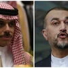 Ngoại trưởng Saudi Arabia, Hoàng tử Faisal Bin Farhan (trái) đã điện đàm với người đồng cấp Iran Hossein Amir Abdollahian. (Nguồn: AFP)