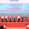 Thủ tướng Phạm Minh Chính cắt băng khánh thành Nhà máy nhiệt điện Thái Bình 2. (Ảnh: Dương Giang/TTXVN)