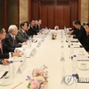 Thủ tướng Nhật Bản Fumio Kishida đã tham dự cuộc họp với sự tham dự của người đứng đầu 6 tổ chức kinh tế Hàn Quốc. (Nguồn: Yonhap News)
