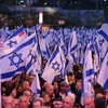 Biểu tình phản đối chương trình cải cách tư pháp của chính phủ tại Tel Aviv, Israel, ngày 6/5/2023. (Ảnh: AFP/TTXVN)