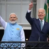 Tổng thống Mỹ Joe Biden (phải) và Thủ tướng Ấn Độ Narendra Modi đang ở thăm Mỹ đã ra tuyên bố chung gồm 58 điểm, trong đó đề cập đến quyết tâm thúc đẩy quan hệ song phương trên nhiều lĩnh vực. (Ảnh: AFP/TTXVN)