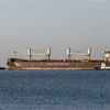 Tàu chở ngũ cốc rời cảng Chornomorsk (Ukraine), lên đường tới Teesport (Anh), ngày 5/8/2022. (Ảnh: AFP/TTXVN)