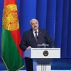Tổng thống Alexander Lukashenko phát biểu tại Minsk, Belarus. (Ảnh: AFP/TTXVN)