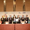 Lễ ký kết Biên bản ghi nhớ hợp tác giữa Vietnam Airlines với Cơ quan Xúc tiến Du lịch Nhật Bản (JNTO) tại Tokyo. (Ảnh: Đức Thịnh/TTXVN)