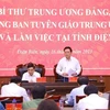 Trưởng Ban Tuyên giáo Trung ương Nguyễn Trọng Nghĩa phát biểu chỉ đạo. (Ảnh: Văn Điệp/TTXVN)