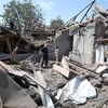 Những ngôi nhà bị phá hủy do xung đột tại Kramatorsk, Ukraine, ngày 14/6/2023. (Ảnh: AFP/TTXVN)